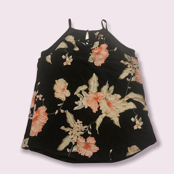 🌟SALE 2/$10.00‼️ Oxygen Women’s Black / Floral, lace up V-neck blouse size M - Picture 6 of 7